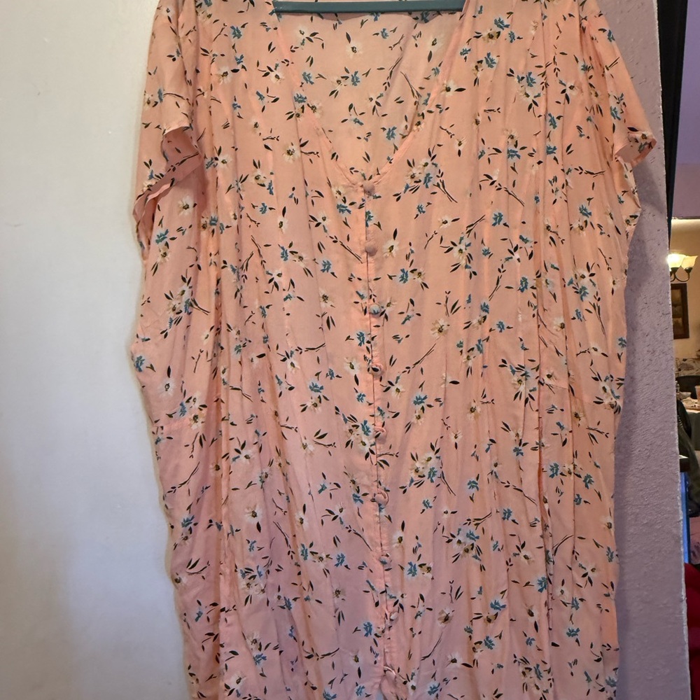 Torrid Light Coral Floral Blouse